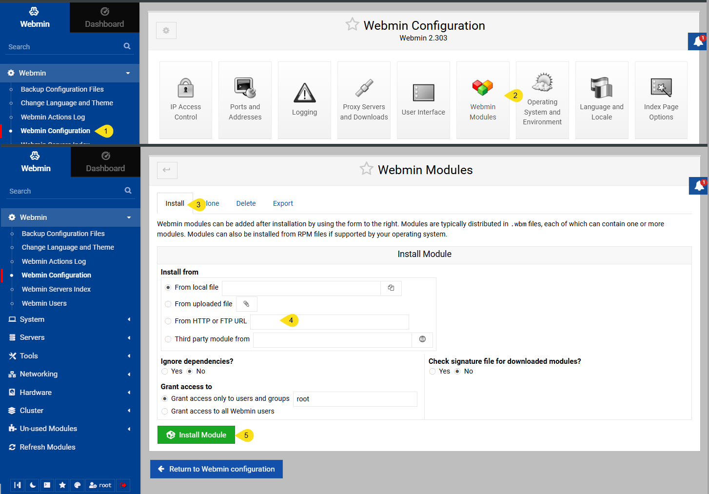 Webmin Modules