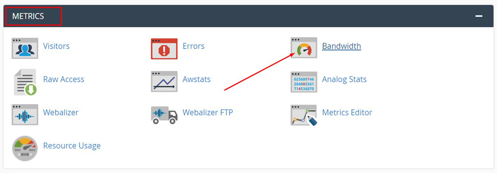 Where is the bandwidth of the cPanel?