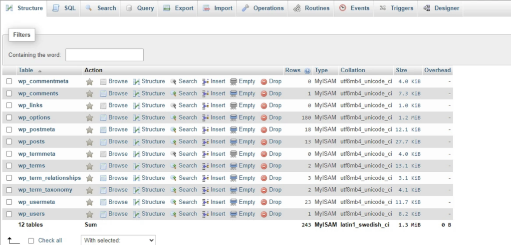 indexing database