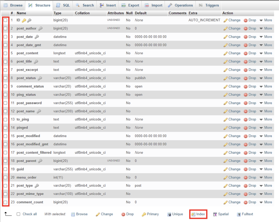 indexing database