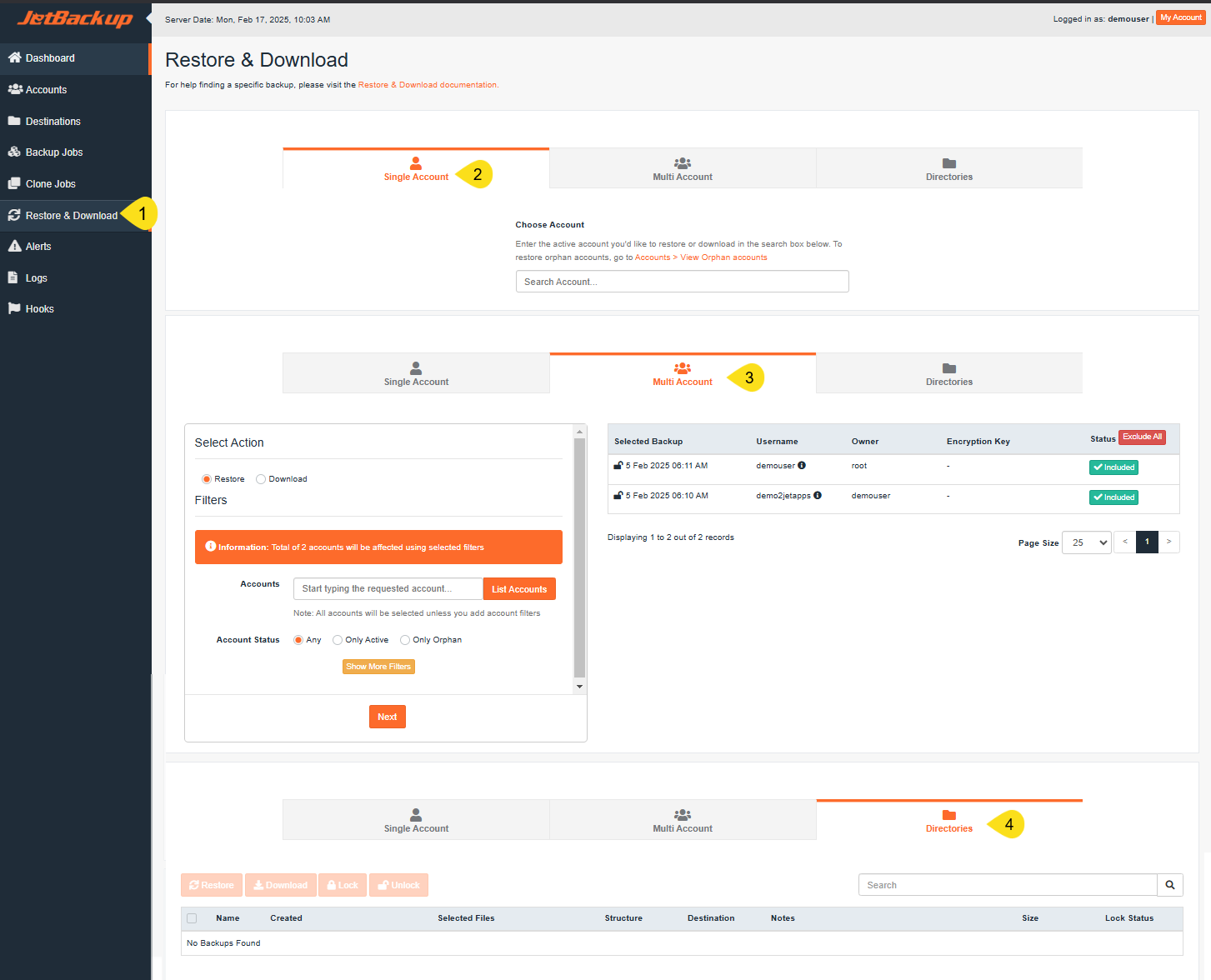 JetBackup-in-cPanel-Restore & Download