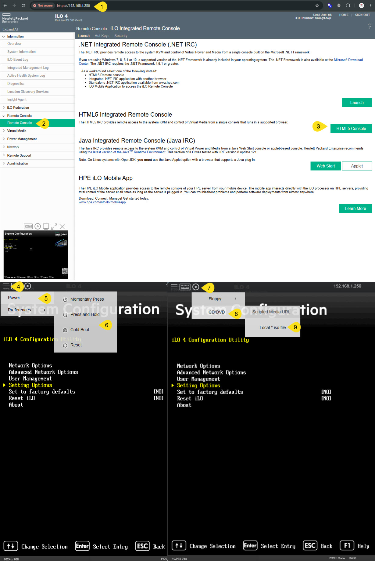 configuration-ilo-in-hpe-servers-Remote Console