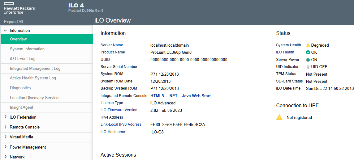 hpe-ilo-management-monitoring-guide Health Summary Overview