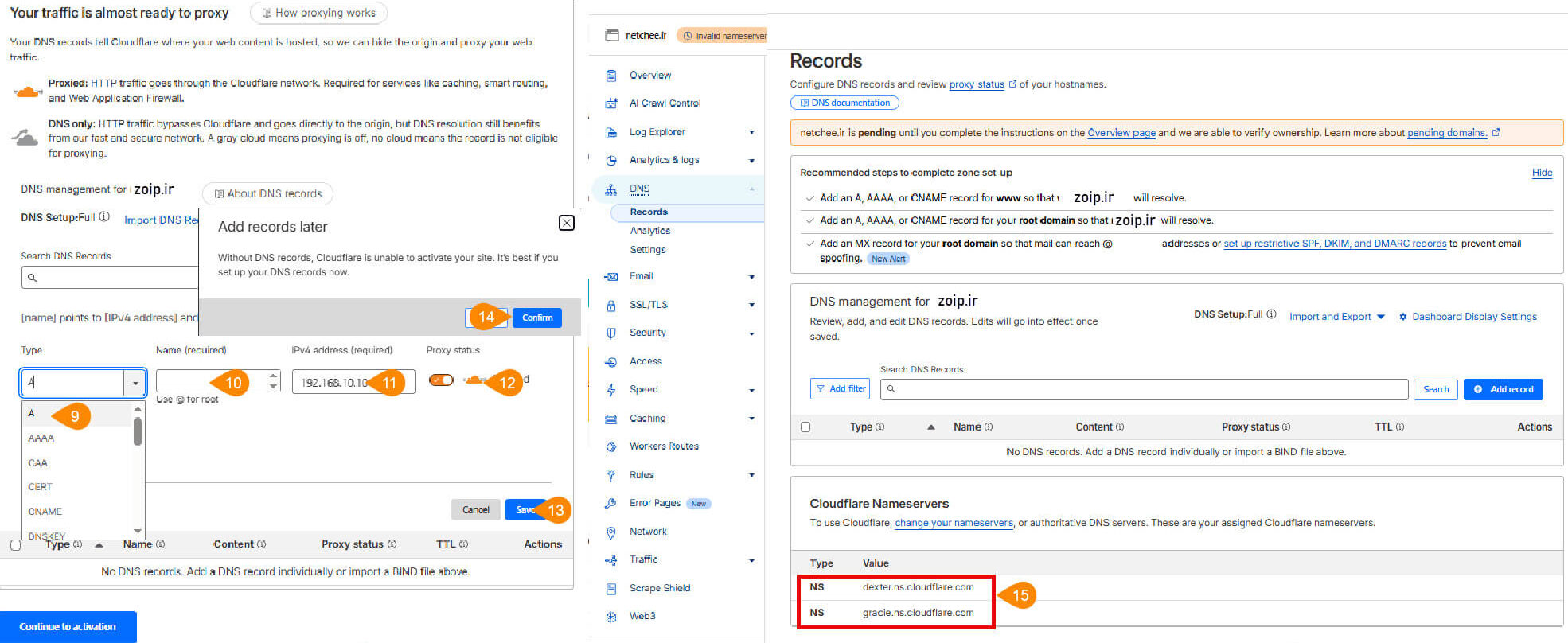 screenshot2-how-to set cnd for doamin in cloudflare