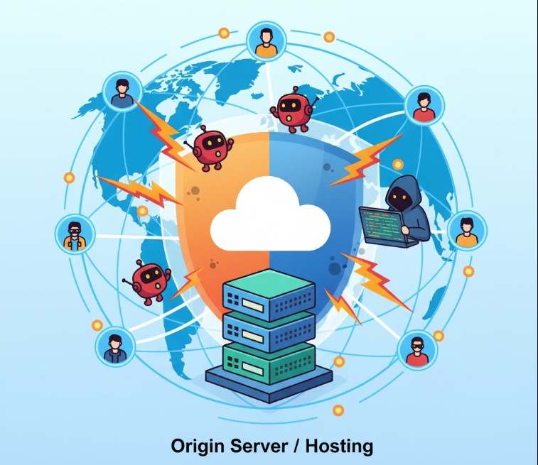 server behind cloudflare firewall CDN protection