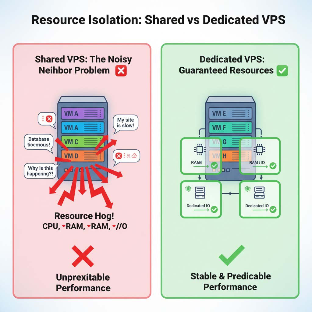 vps-iran-nvme-high-traffic-websites Resource-Isolation-Shared-vs-Dedicated-VPS