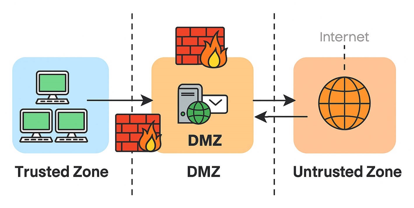 🧱 دیاگرام ساختار DMZ و سطوح اعتماد شبکه - visual selection