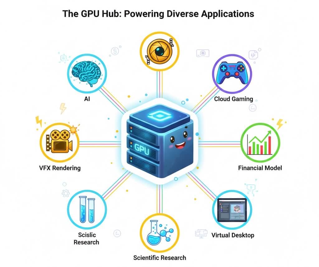 buy-gpu-vps-iran-ai-rendering-cover-The Multi-Purpose Engine: Powering AI, 3D, Video, and Finance