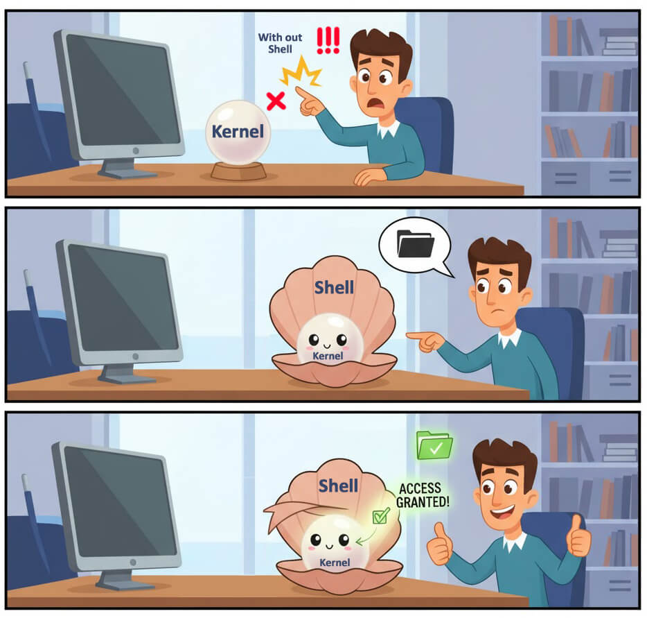 shell-in-linux-shell-pearl-metaphor-concept