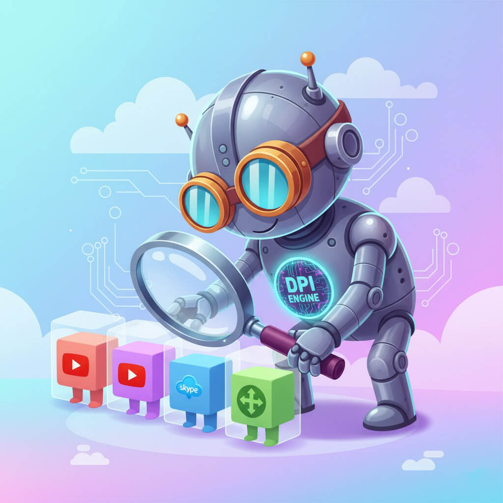 traffic-and-bandwidth-management-tools-to-improve-quality-of-service-qos-Conceptual illustration of Packet Shaper using Deep Packet Inspectio